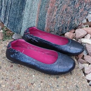 Soto Massini terzettos mettalic Italian leather slip on flats shoes womens